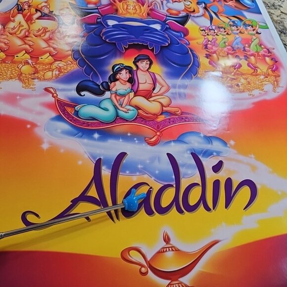 ALADDIN 2 Sided Movie Poster Original DS 27x41 One Sheet DISNEY Animation 1992 - Picture 7 of 13